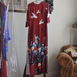 Red silk ao dai